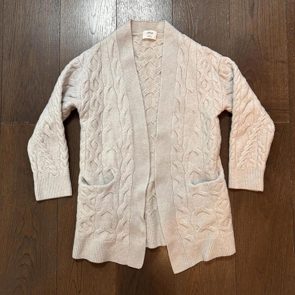 Wilfred 100% Merino Wool Cable Knit Cardigan Size Small